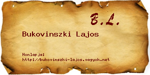Bukovinszki Lajos névjegykártya